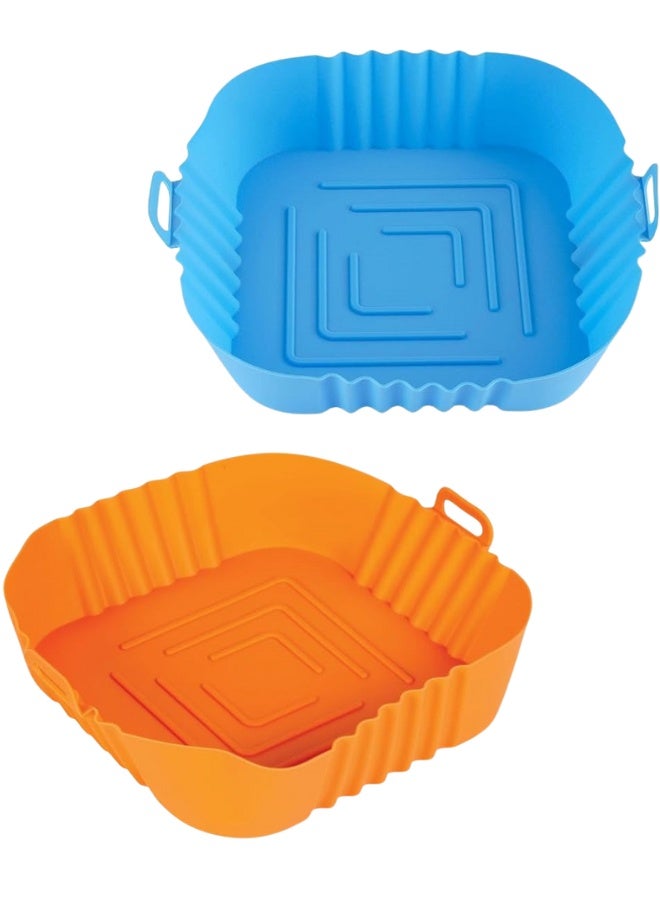 بطانات سيليكون مربعة الشكل مقاس 16 سم لقلاية الهواء - سلة قلاية هواء سيليكون قابلة لإعادة الاستخدام وغير لاصقة، بديل لورق الزبدة الصديق للبيئة، إكسسوارات مطبخ متعددة الألوان - Image 1